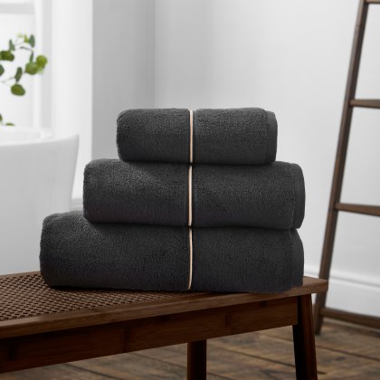 Bianca Satin Stitch Zero Twist Black Towels