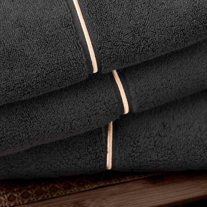 Bianca Satin Stitch Zero Twist Black Towels