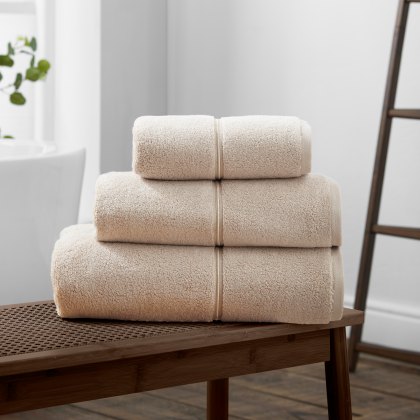 Bianca Satin Stitch Zero Twist Natural Towels