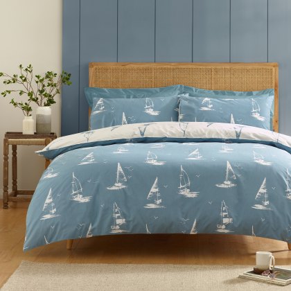 Catherine Lansfield Salcombe Boats Blue Duvet Cover Set Catherine Lansfield Salcombe Boats Blue Duvet Cover Set