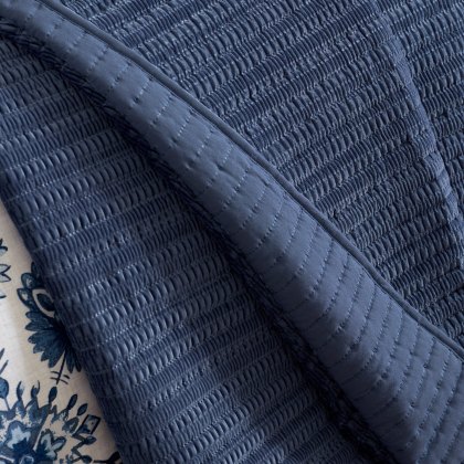 Catherine Lansfield Velvet Pinsonic Navy Bedspread Catherine Lansfield Velvet Pinsonic Navy Bedspread