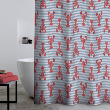 Catherine Lansfield Lobster Red Shower Curtain Catherine Lansfield Lobster Red Shower Curtain