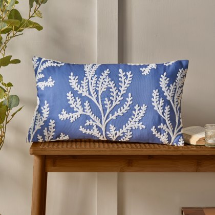 Catherine Lansfield Coral Leaf Lansfield Blue Filled Cushion Catherine Lansfield Coral Leaf Lansfield Blue Filled Cushion
