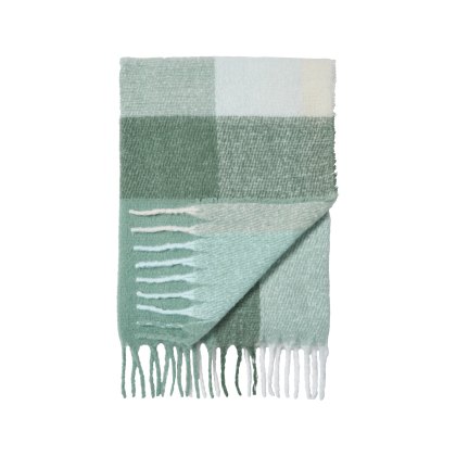Catherine Lansfield Faux Mohair Check Green Throw Catherine Lansfield Faux Mohair Check Green Throw