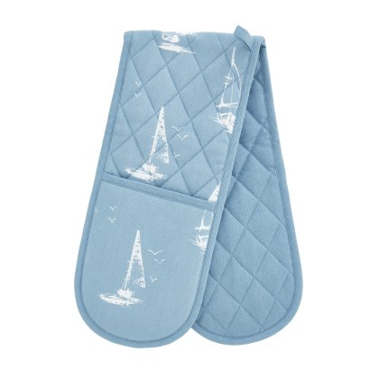 Catherine Lansfield Salcombe Boats Blue Double Oven Glove Catherine Lansfield Salcombe Boats Blue Double Oven Glove