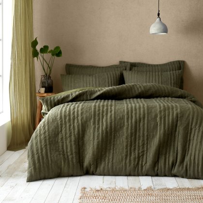 Pineapple Elephant Tamba Jersey Stripe Olive Duvet Cover Set Pineapple Elephant Tamba Jersey Stripe Olive Duvet Cover Set
