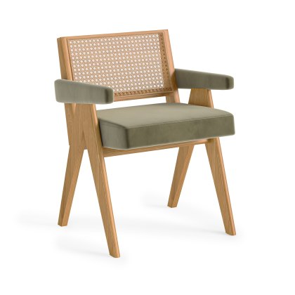 Aria Accent Chair in Olive Velvet