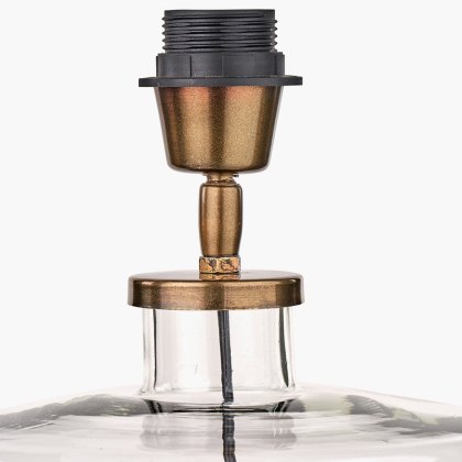 Pacific Josie Glass Brass Table Lamp & Harry Ivory Shade