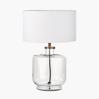 Pacific Josie Glass Brass Table Lamp & Harry Ivory Shade