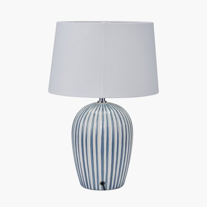Pacific Cannes Blue And White Stripe Ceramic Table Lamp