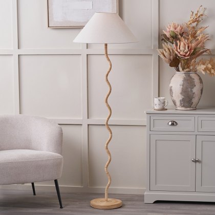 Pacific Palau Rattan Wave Floor Lamp & Harley Slubby Hopsack Pacific Palau Rattan Wave Floor Lamp & Harley Slubby Hopsack