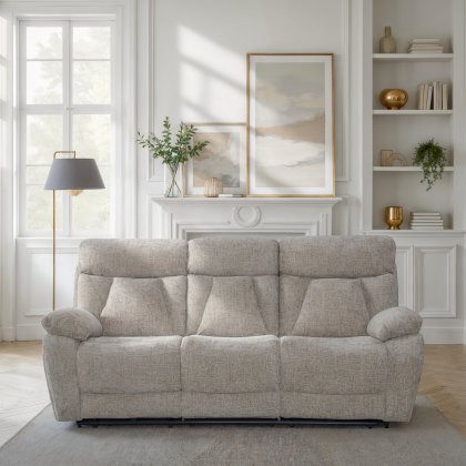 Henley 3 Seater Power Recliner Sofa in Biscuit