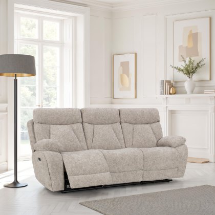 Henley 3 Seater Power Recliner Sofa in Biscuit