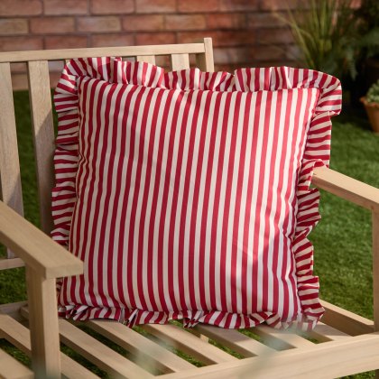 Wylder Millie Ruffle Outdoor Cushion Candy Red