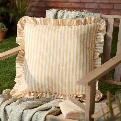 Wylder Millie Ruffle Outdoor Cushion Yellow