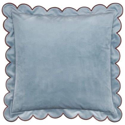 Furn Lil Scallop Cushion Blue/Brown