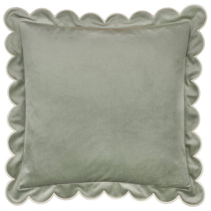 Furn Lil Scallop Cushion Green/Natural