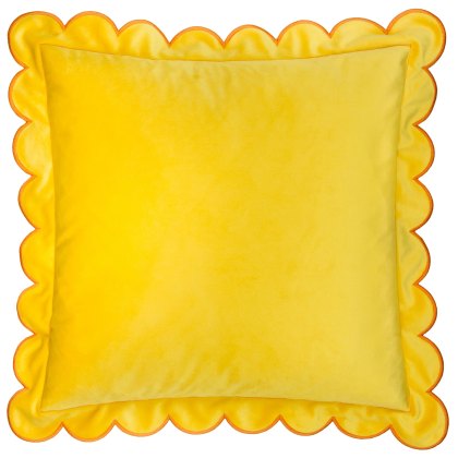 Furn Lil Scallop Cushion Lemon/Ginger