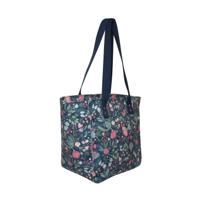 Earth Squared Blue Floral Canvas Tote Bag