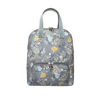 Earth Squared Grey Floral Canvas Alice Backpack