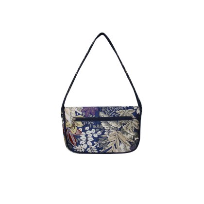 Earth Squared Navy Spring Jacquard Shoulder Bag