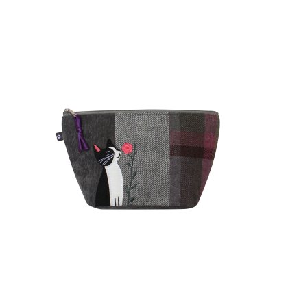 Earth Squared Cat Applique Make up Bag