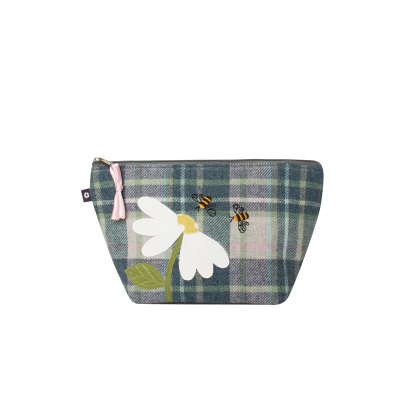 Earth Squared Flower Applique Make up Bag