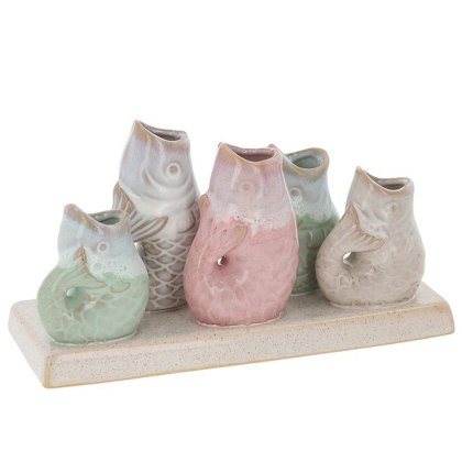Shudehill Petite Pottery 5 Stem Fish Vase
