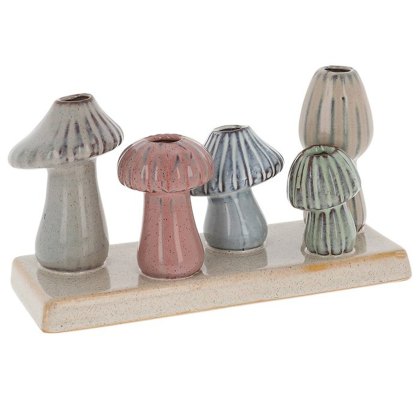 Shudehill Petite Pottery Mushroom 5 Stem Vase