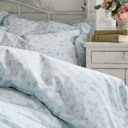 Shabby Chic Georgie Blue Duvet Cover Set