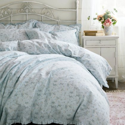 Shabby Chic Georgie Blue Duvet Cover Set