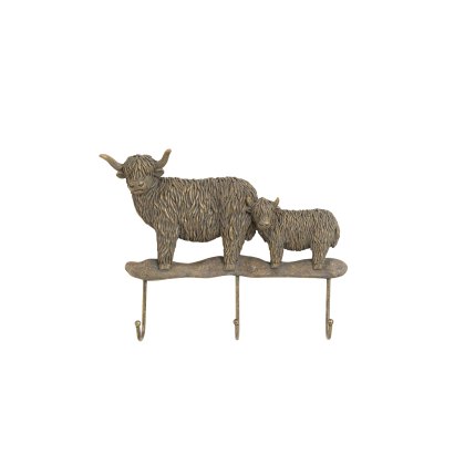 Gallery Direct Highland Cow Mum And Calf Hooks Bronze