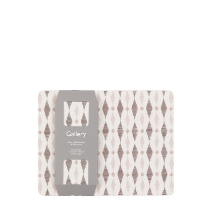 Gallery Direct Geo Monochrome Placemat and Coaster Set