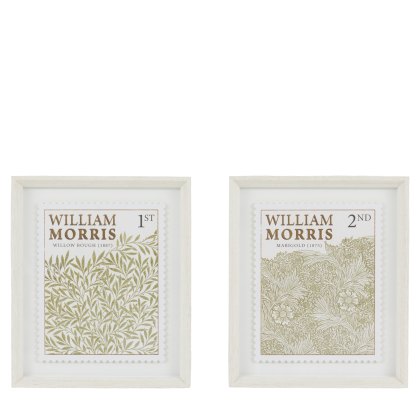 Art Marketing William Morris Stamp Green Framed Art Set of 2 Grey