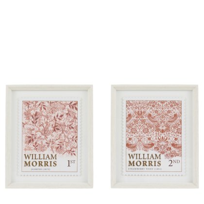 Art Marketing William Morris Stamp Red Framed Art Set of 2 Red