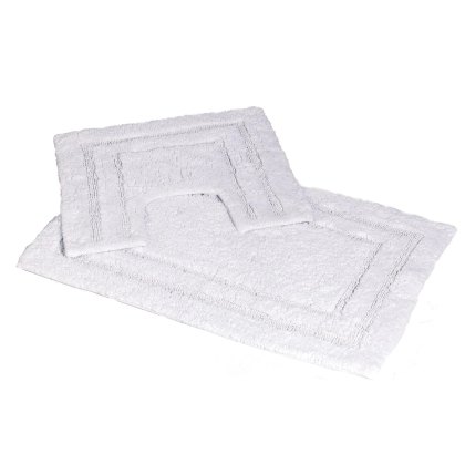 Showerdrape Pinnacle 2 Piece Bath Mat Set White