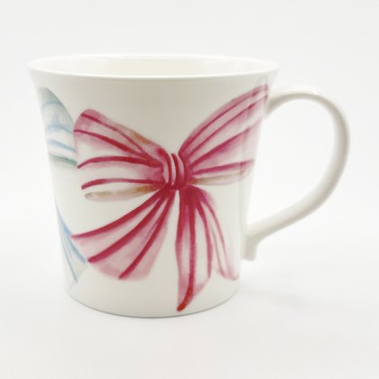 Just Mugs Mersey Mug Bows Blue & Pink Just Mugs Mersey Mug Bows Blue & Pink