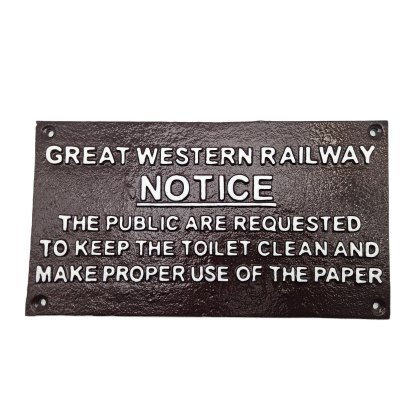 Quirky Barn GWR Notice Sign