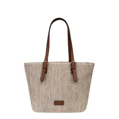 David Jones Straw Tote Bag Cognac