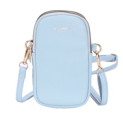David Jones Double Zip Phone Case Pale Blue