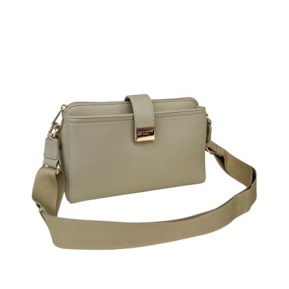 David Jones Multi Pocket Long Shoulder Bag Fair Green