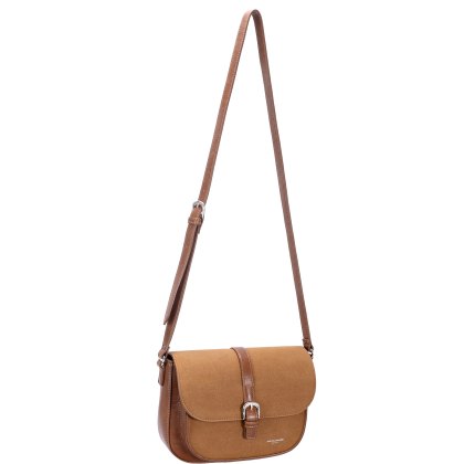 David Jones Half Flap Shoulder Bag Cocoa Brown