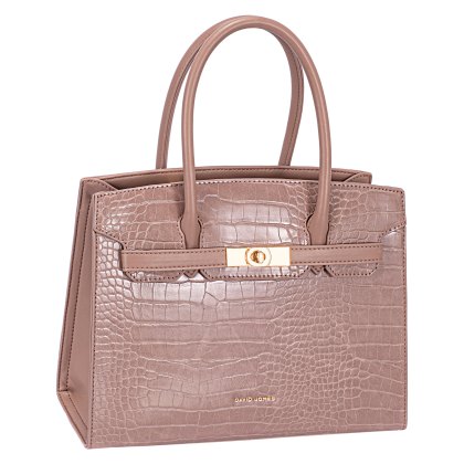 David Jones Faux Croc Tote Bag Adobe Rose