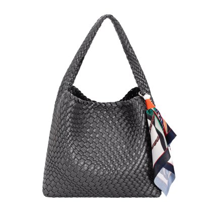 David Jones Weave Slouchy Shoulder Bag Black