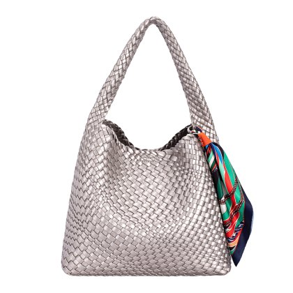 David Jones Weave Slouchy Shoulder Bag Bronze Gilded