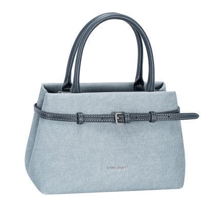 David Jones Canvas Effect Belt Detail Tote Bag Blue Jean