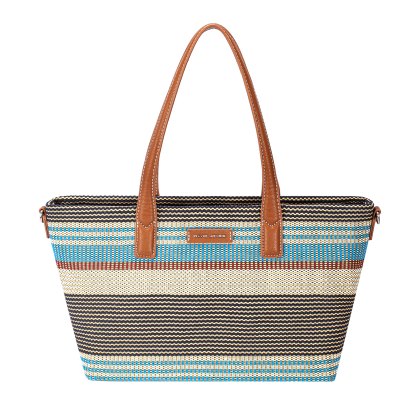 David Jones Medium Straw Effect Shopper Bering Sea