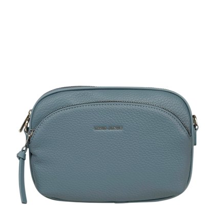 David Jones Twin Pocket Crossbody Bag Blue Jean