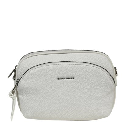 David Jones Twin Pocket Crossbody Bag Pure White