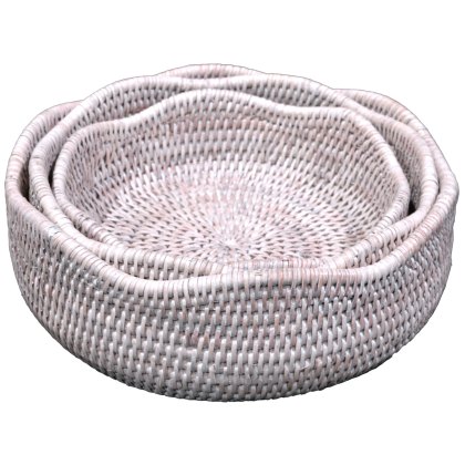Lows Rattan Scalloped Bowl